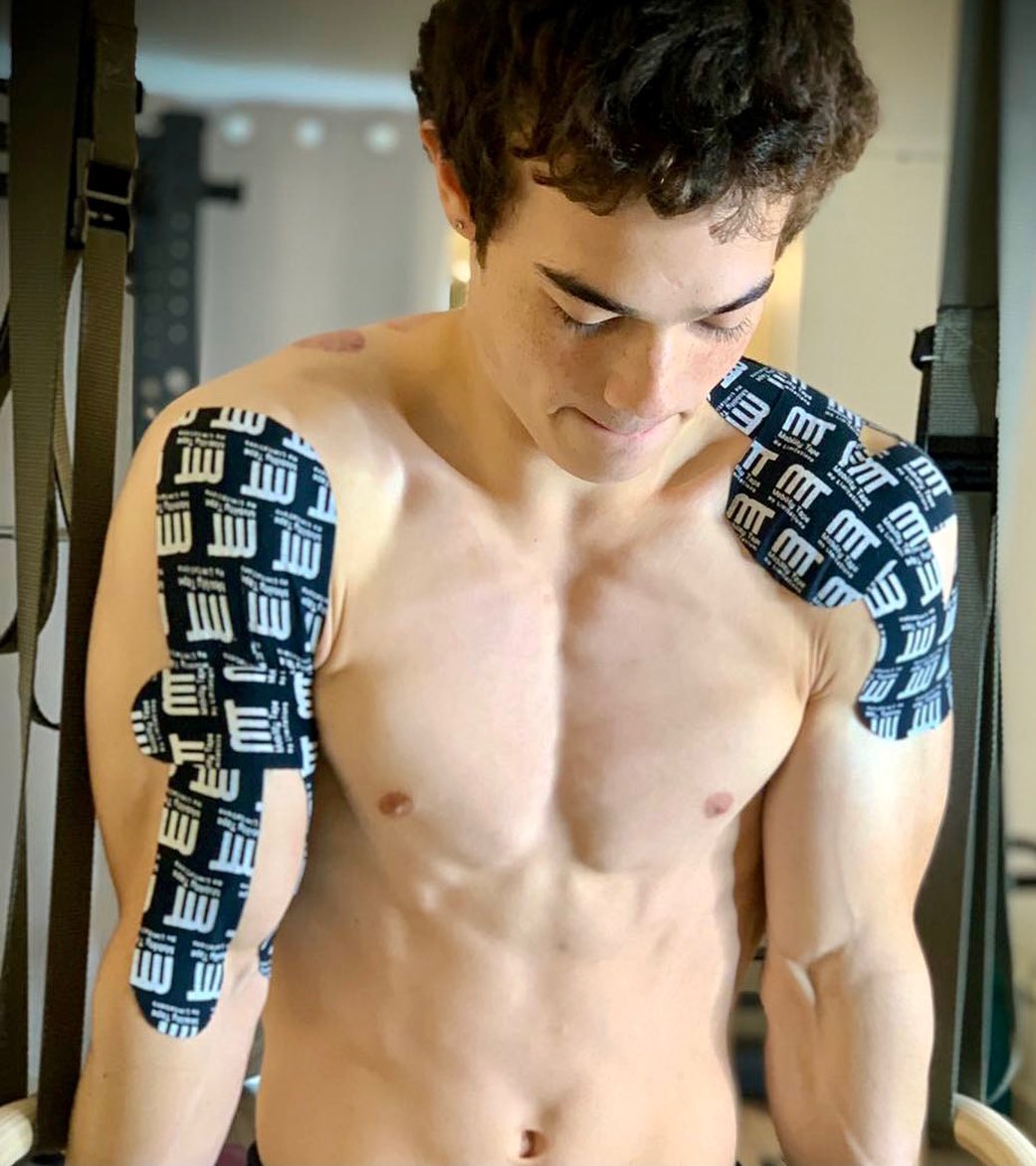 Close-up of Mobility Tape applied along a patient's calf
